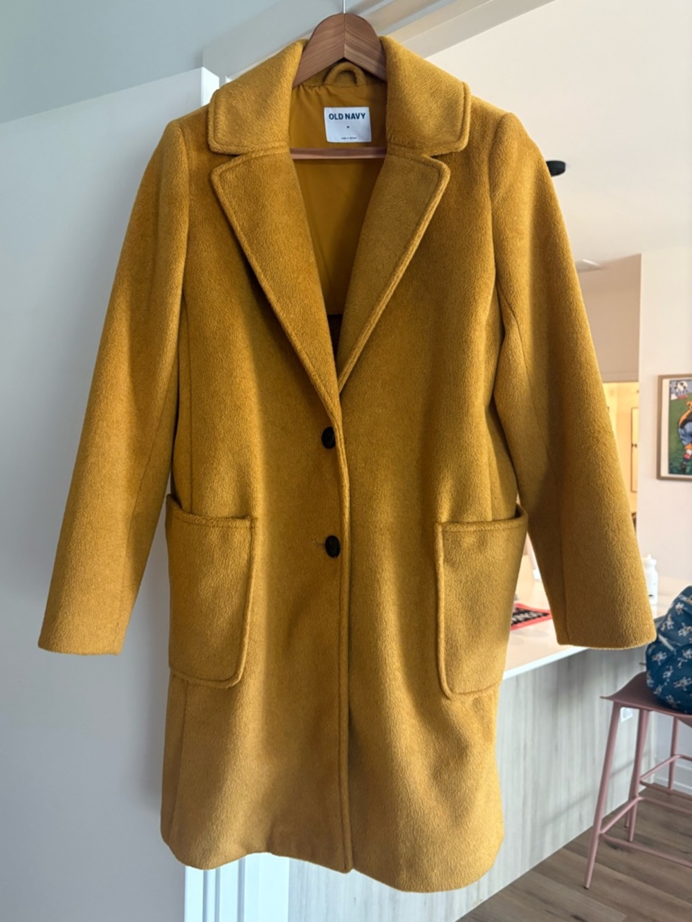 Old Navy Mustard Coat Jacket with Lapel Collar